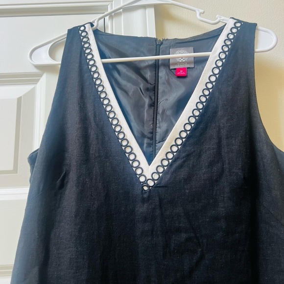 Vince Camuto size 10 Elegant Black and White Women's linen sleeveless Dress - Picture 2 of 6